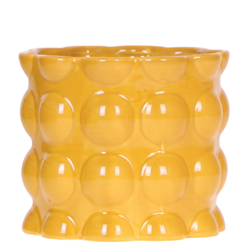Kolibri Home | Cotton Shine Übertopf - Yellow - Ø12cm 