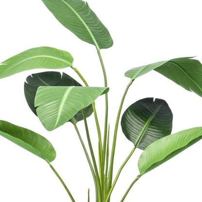 Strelitzia Kunstpflanze – 120 cm – schwarzer Topf – Tropischer Zimmerpflanzen-Look ohne Pflege – Große Deko-Pflanze für Wohnzimmer, Büro & Flur 
