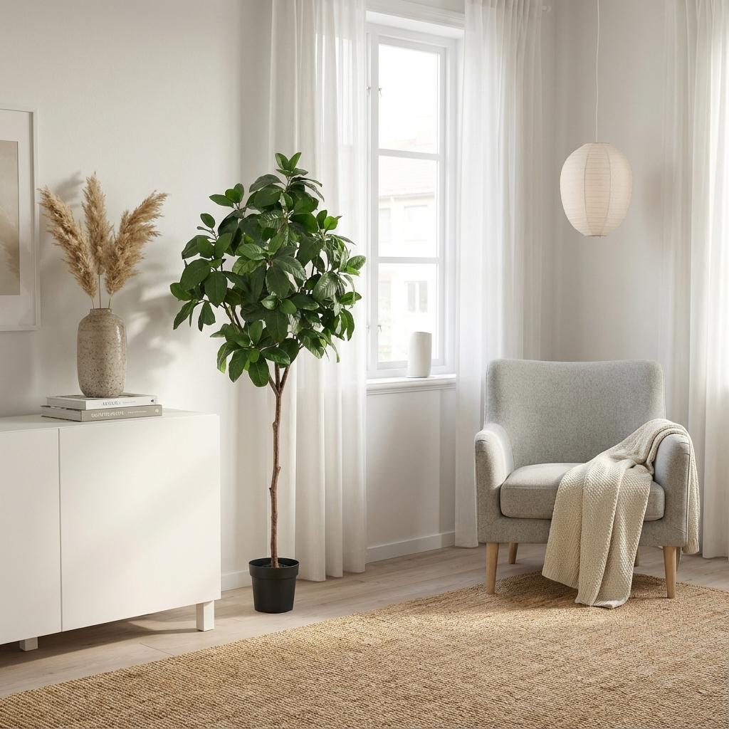 Magnolia Kunstpflanze 190cm – Große Magnolienbaum Deko Pflanze – Pflegefreie Zimmerpflanze für Wohnzimmer Büro & Empfangsbereich - Oasis of Life