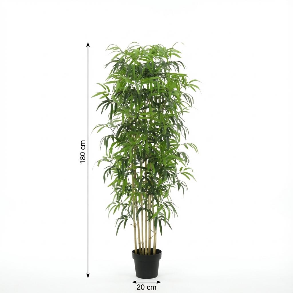 Künstlicher Bambus 180cm – Große Bambus Kunstpflanze im Topf – Realistische Deko Pflanze für Wohnzimmer Büro & Empfangsbereich - Oasis of Life
