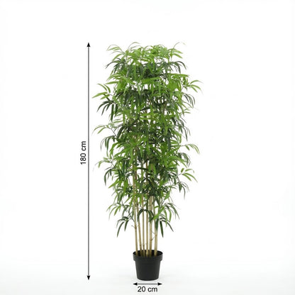 Künstlicher Bambus 180cm – Große Bambus Kunstpflanze im Topf – Realistische Deko Pflanze für Wohnzimmer Büro & Empfangsbereich - Oasis of Life