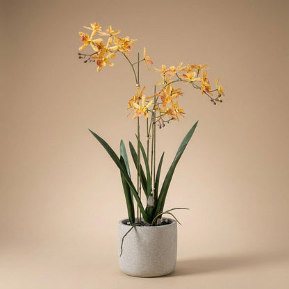 Renanthera Orchidee Geel & Oranje in pot - 56 cm - Kunstplant 