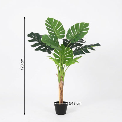 Monstera Deliciosa Kunstpflanze 120cm – Große Fensterblatt Deko Pflanze – Pflegefreie Zimmerpflanze für Wohnzimmer Büro & Empfangsbereich - Oasis of Life