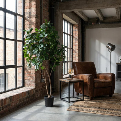 Ficus Lyrata Tree Kunstpflanze 180cm – Große Geigenfeige Deko Baum – Pflegefreie Zimmerpflanze für Wohnzimmer Büro & Empfangsbereich - Oasis of Life