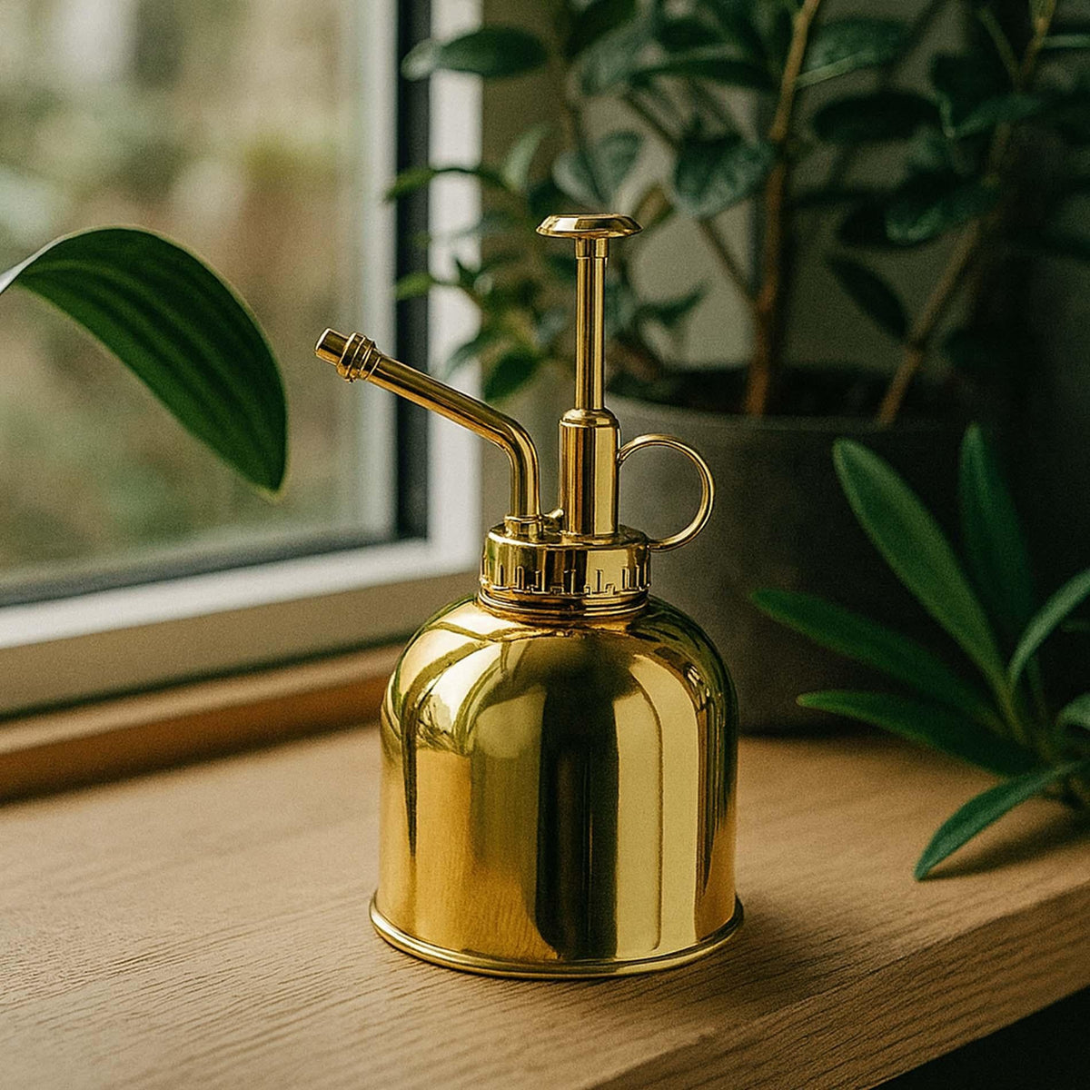 Pflanzensprüher Gold – Edelstahl 300ml – Feiner Nebel für Zimmerpflanzen, Terrarien & Kräuter 