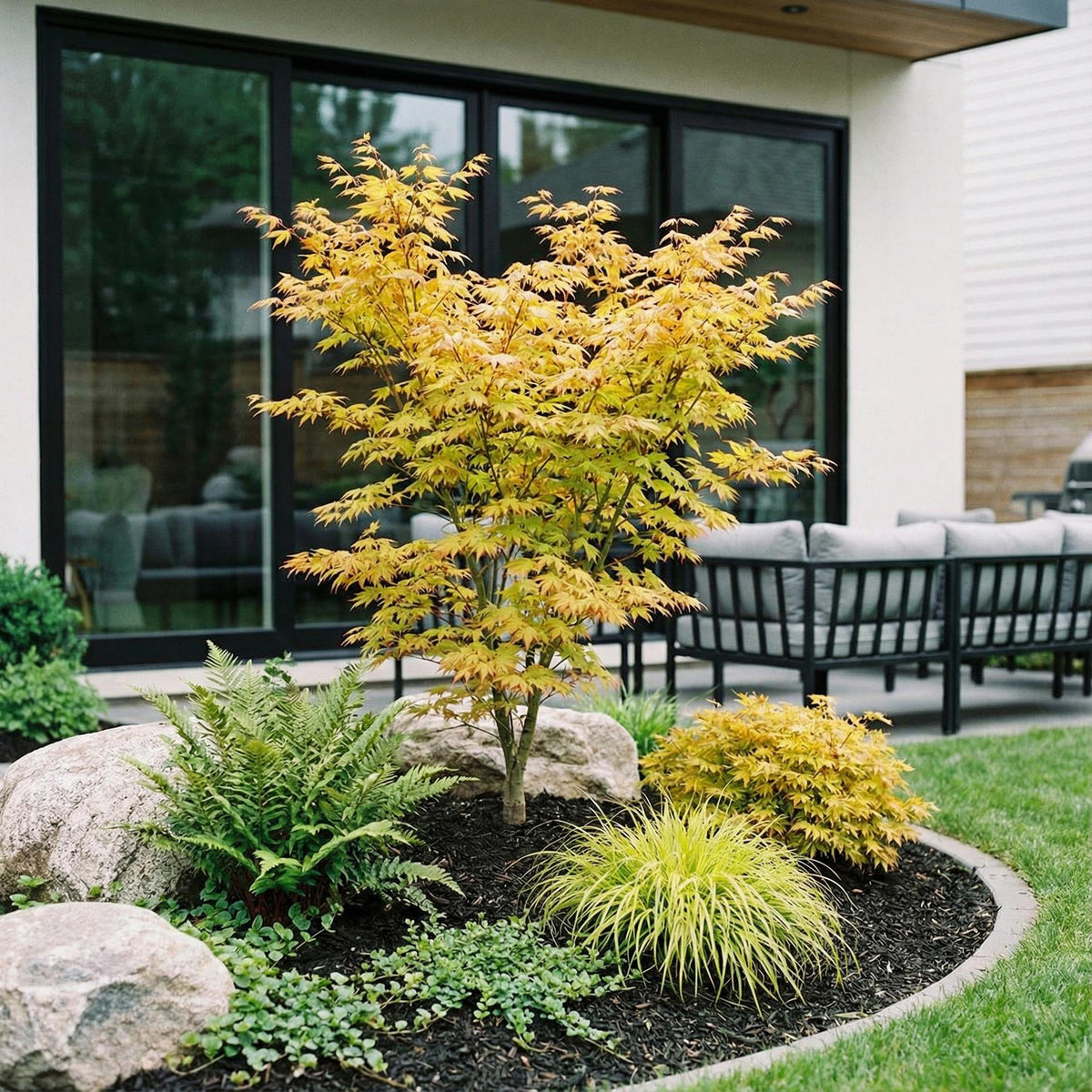 Green boutiQ - Gartenpflanze - Acer palmatum Orange Dream - Japanischer Ahorn - Laubabwerfend - Orange - 1 - Topf 26cm - Höhe 90cm 