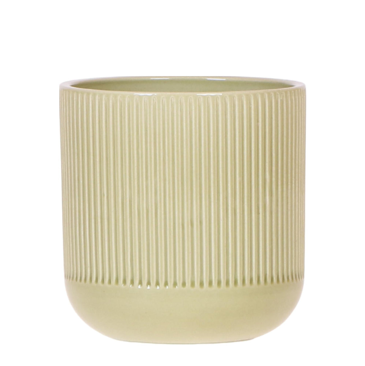 Flare Dekotopf Green – Ø9cm – Grüner Blumentopf mit Rillenstruktur – Retro-inspiriertes Design der Bold Seventies Kollektion – Für Innenräume & stilvolle Pflanzenakzente 