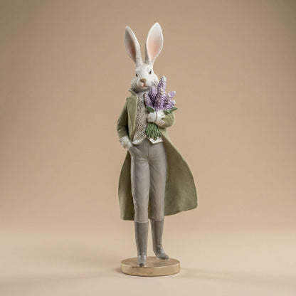 Osterhase Figur - Hasen Gentleman mit Blumen - ↑ 51 cm 