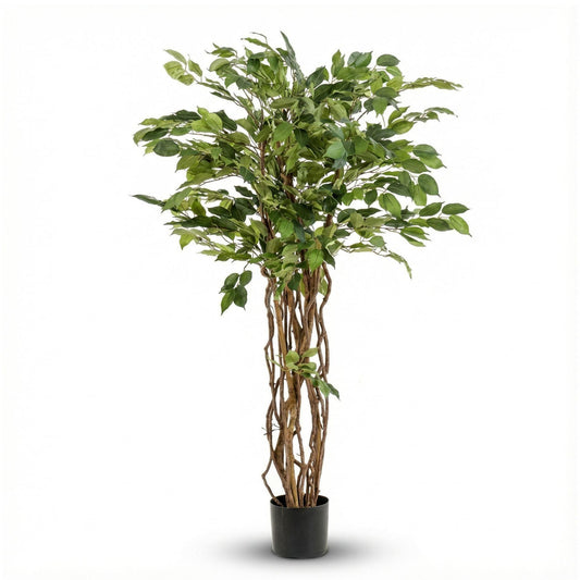 Ficus Liana Kunstbaum – 140cm – Hochwertige künstliche Pflanze mit realistischer Blattstruktur – Pflegefreier Deko Baum für Wohnzimmer Büro & Empfangsbereich - Oasis of Life