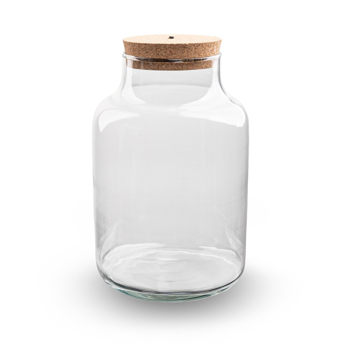 Terrarienflasche „Milky“ mit LED-Korkdeckel – Ø21cm ↕30cm – Glasflasche aus Recyclingglas – ca. 9L Volumen – Ideal für DIY-Terrarien & Mini-Ökosysteme – Mit Beleuchtung 