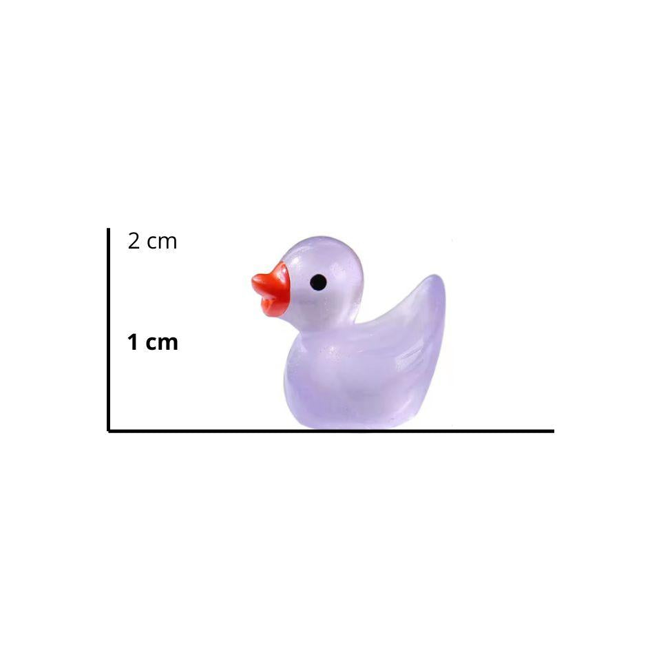 Glow in the Dark Badeenten – 7er Set – Bunte Mini-Enten 2cm – Leuchtend im Dunkeln – Für Terrarium, Minigarten & DIY-Deko 