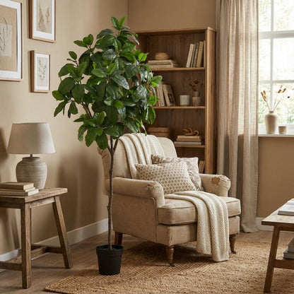 Magnolia Kunstpflanze 190cm – Große Magnolienbaum Deko Pflanze – Pflegefreie Zimmerpflanze für Wohnzimmer Büro & Empfangsbereich - Oasis of Life