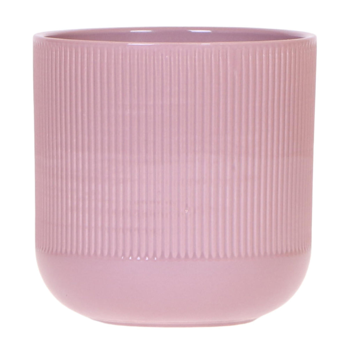 Flare Dekotopf – Ø12 cm – Lila Retro-Blumentopf im 70er Jahre Stil – Strukturierte Oberfläche – Pflanzgefäß aus Keramik – Indoor-Ziertopf 