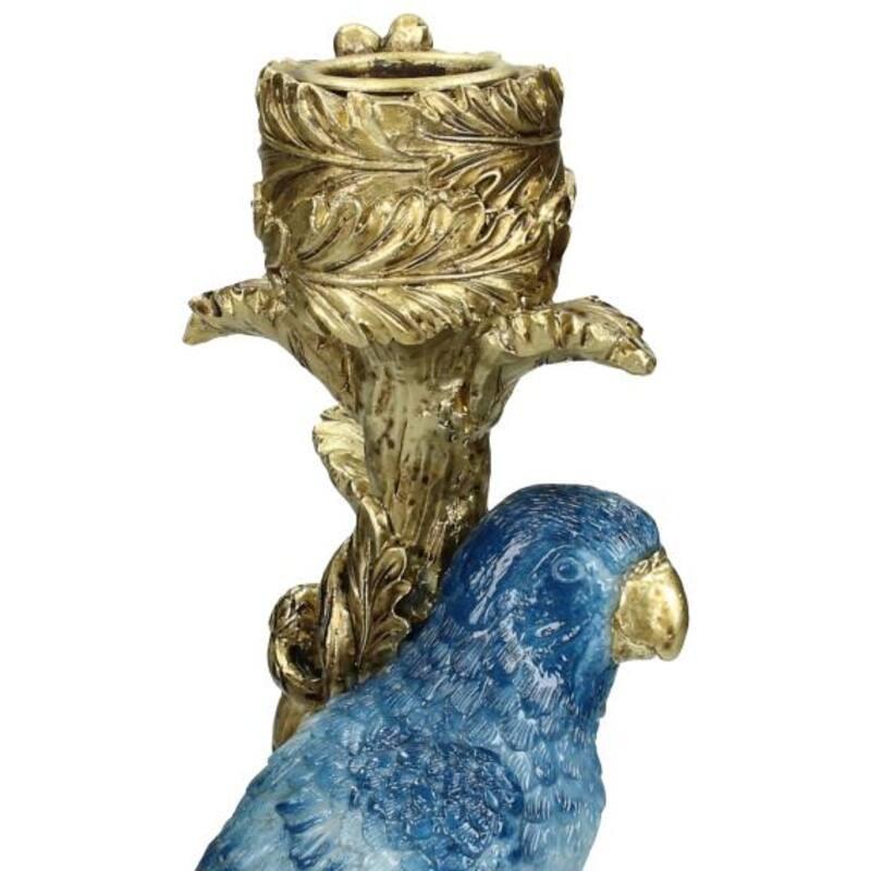 Kerzenständer Vogel Blau 26cm – Kleiner Kerzenhalter in Vogel-Form – Verspieltes & modernes Wohnaccessoire – Dekoration für Sideboard, Fensterbank & Beistelltisch 