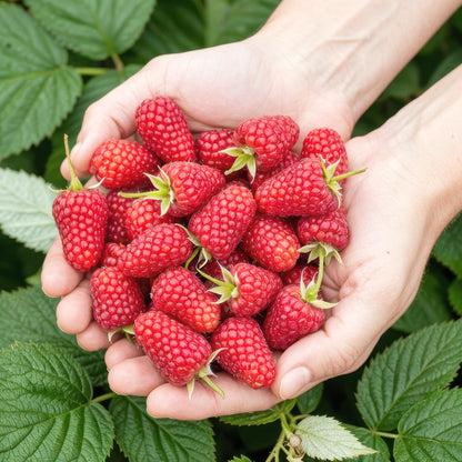 GreenboutiQ - Obstpflanzen - Himbeere - Rubus idaeus Heritage - Winterhart - 6 Pflanzen - Topf 9 cm - Rote Himbeere 