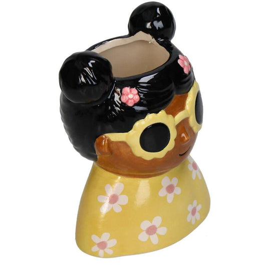 Blumentopf Dolomit Mehrfarbig 10,5cm – Dekorativer Mini-Pflanztopf für kleine Pflanzen & Sukkulenten – Bunter Übertopf aus Keramik – Für Fensterbank, Schreibtisch & Regal 