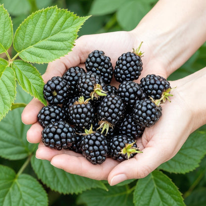 Brombeere Rubus fruticosus Black Satin winterhart 3 Pflanzen Ø9cm Höhe 30cm – Schwarze Brombeere für Garten Beet Balkon & Terrasse 
