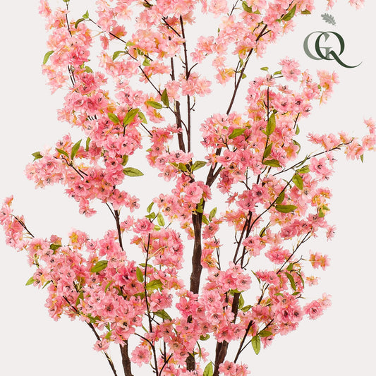 Kunstpflanze Kirschblüte Prunus – Rosa – 175cm – Täuschend echte Kunst-Kirschblüte – Deko-Pflanze für Wohnzimmer, Büro & Eingangsbereich – Ganzjährig blühend 