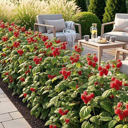 Himbeere Rubus idaeus Ottawa winterhart Ø9cm Höhe 30cm – Rote Himbeere für Garten Beet Balkon & Terrasse – Ansicht 12