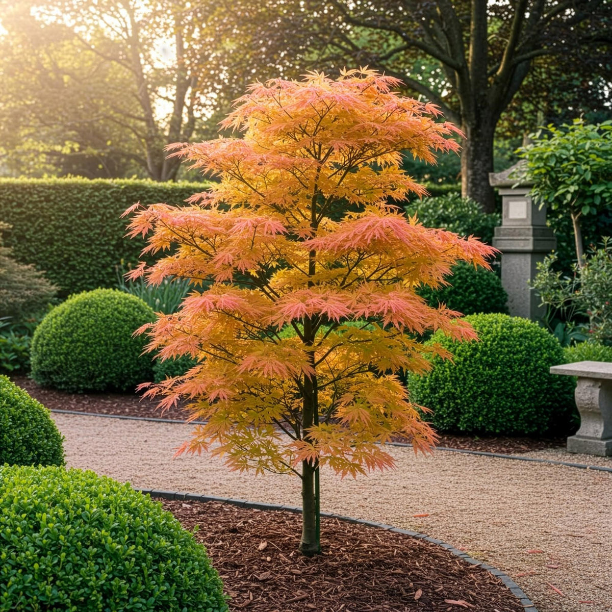 GreenboutiQ - Gartenpflanze - Acer palmatum Orange Dream - Orange - 1 Pflanze - Laubabwerfend - Wenig Pflege - Topf 12cm Höhe 35cm 