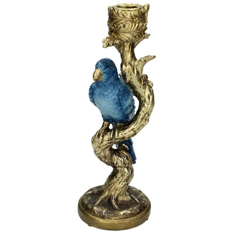 Kerzenständer Vogel Blau 26cm – Kleiner Kerzenhalter in Vogel-Form – Verspieltes & modernes Wohnaccessoire – Dekoration für Sideboard, Fensterbank & Beistelltisch 