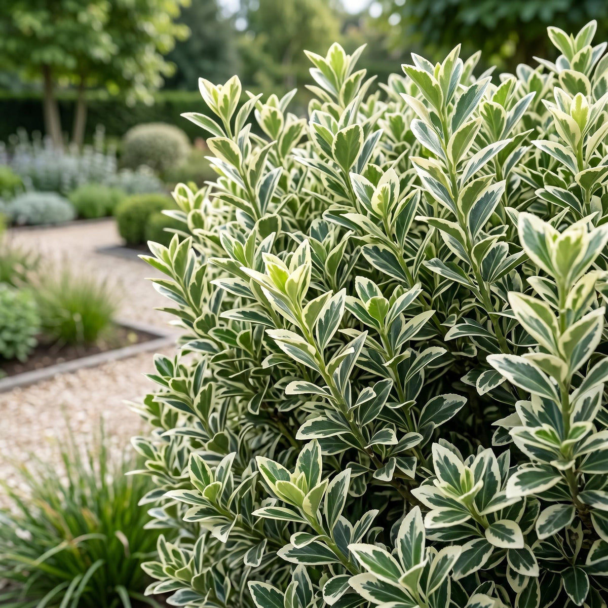 Spindelstrauch 'White Spire' – Euonymus japonicus 'White Spire' – 8 Heckenpflanzen – Topf Ø9cm – Ansicht 5