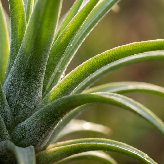 Luftpflanze Tillandsia im Dekor Ø14cm Höhe37cm – Erdefreie Air Plant in dekorativer Schale – Modernes Pflanzen-Dekoobjekt für Wohnraum & Büro 