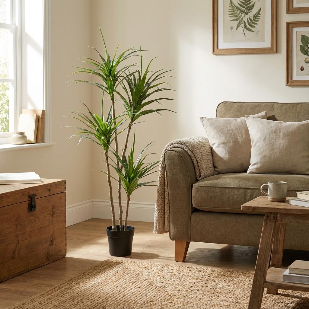 Dracaena Kunstpflanze 165cm – Große Drachenbaum Deko Pflanze – Pflegefreie Zimmerpflanze für Wohnzimmer Büro & Empfangsbereich - Oasis of Life