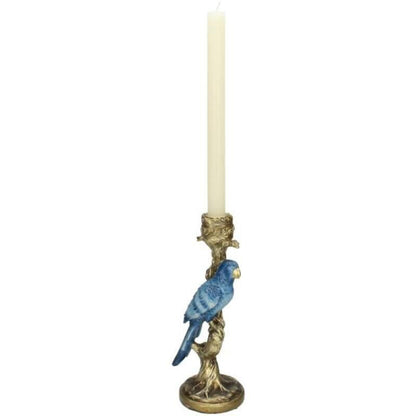Kerzenständer Vogel Blau 26cm – Kleiner Kerzenhalter in Vogel-Form – Verspieltes & modernes Wohnaccessoire – Dekoration für Sideboard, Fensterbank & Beistelltisch 