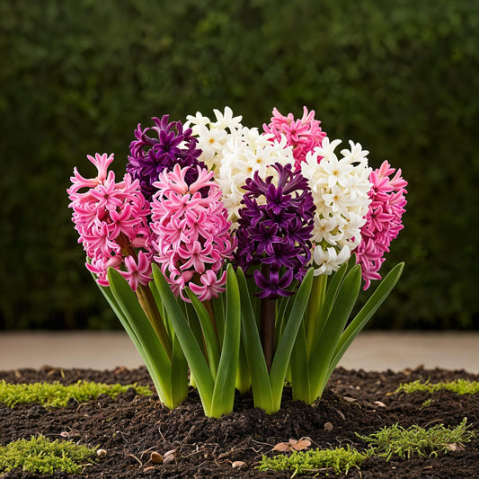 GreenboutiQ - Blumenzwiebeln - Hyacinth Pastel mix - Verschiedene Pastellfarben - 10 Stück - Zwiebelgröße 14/15 - XXL Pack 