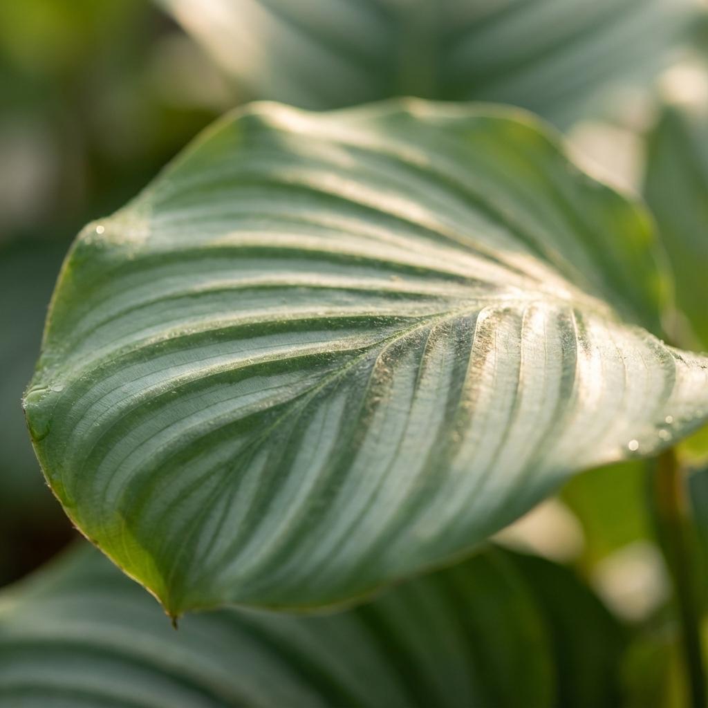 Korbmarante Calathea Orbifolia – Ø17cm – Höhe 40–50cm – Große silbrig gestreifte Blätter – Dekorative Zimmerpflanze für Wohnraum Büro & Schlafzimmer 