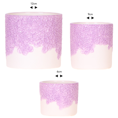 Kolibri Company | Kombi‑Deal | Bloom Lila Übertopf‑Set – 6 cm + 9 cm + 12 cm 