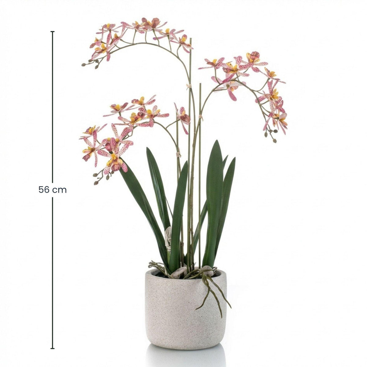 Renanthera Orchidee Roze in pot - 56 cm - Kunstplant 