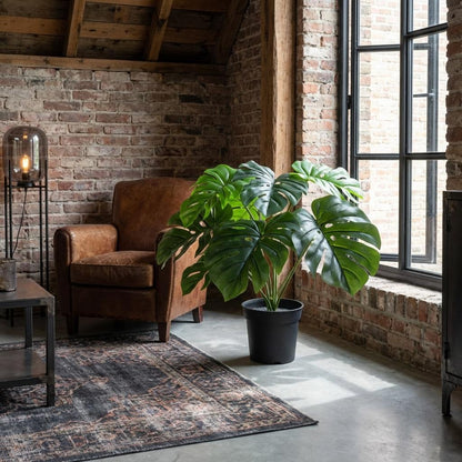 Monstera Deliciosa Kunstpflanze 45cm – Fensterblatt Deko Pflanze – Pflegefreie Zimmerpflanze für Wohnzimmer Büro & Fensterbank - Oasis of Life