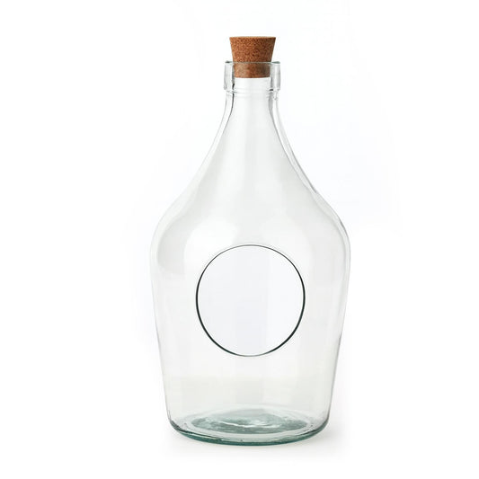 Offener Flaschengarten 3L – Glasflasche mit Kork 16×30cm – Open Bottle Garden für Sukkulenten, Kakteen & Luftpflanzen – Dekorative Glasvase zum Selbstbepflanzen – DIY Pflanzgefäß für Zuhause & Geschenkideen 