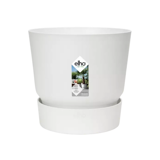 Pflanztopf Greenville Round – Weiß – Ø30 cm – Mit integriertem Wasserspeicher – Aus recyceltem Kunststoff – Wetterfest & langlebig – Für Garten, Terrasse & Innenbereich 