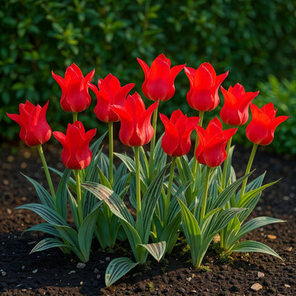 GreenboutiQ - Blumenzwiebeln - Tulp Greigii Red - Farbe Rot - 15 Stück - Zwiebelgröße 11/12 - XXL Pack 