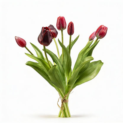 Tulpenstrauß Dunkelrot Real Touch Kunsttulpen