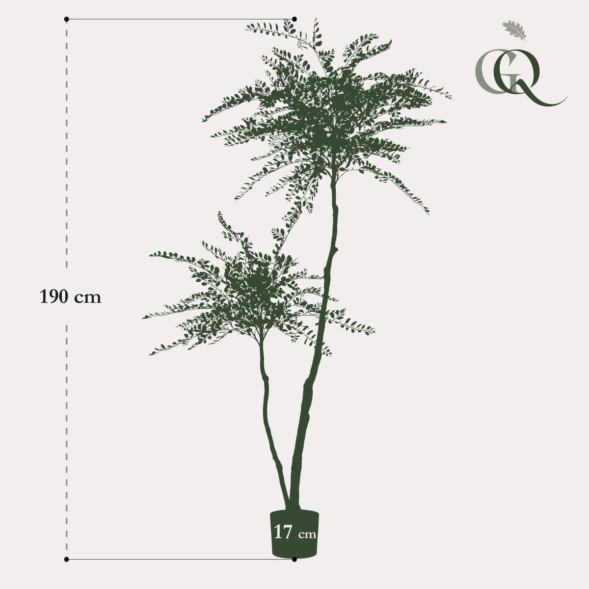 Kunstpflanze Sophora Baum – Honingbaum – 190 cm – Dekorativer Zimmerbaum – Pflegeleicht – Wohnzimmer, Büro & Flur 