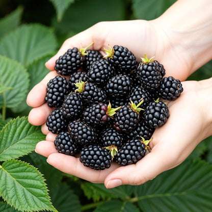 Dornenlose Brombeerpflanzen Rubus fruticosus Thornfree winterhart 3 Pflanzen Höhe 30cm Ø9cm – Schwarze Brombeere für Garten Beet Balkon & Topf 