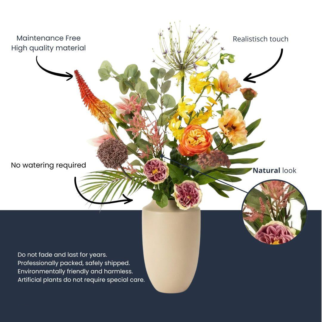 Kunstblumenstrauß - Tropical Chic Deluxe - Real Touch - 13 Stiele - ↑ 105 cm 