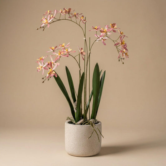 Renanthera Orchidee Roze in pot - 56 cm - Kunstplant 