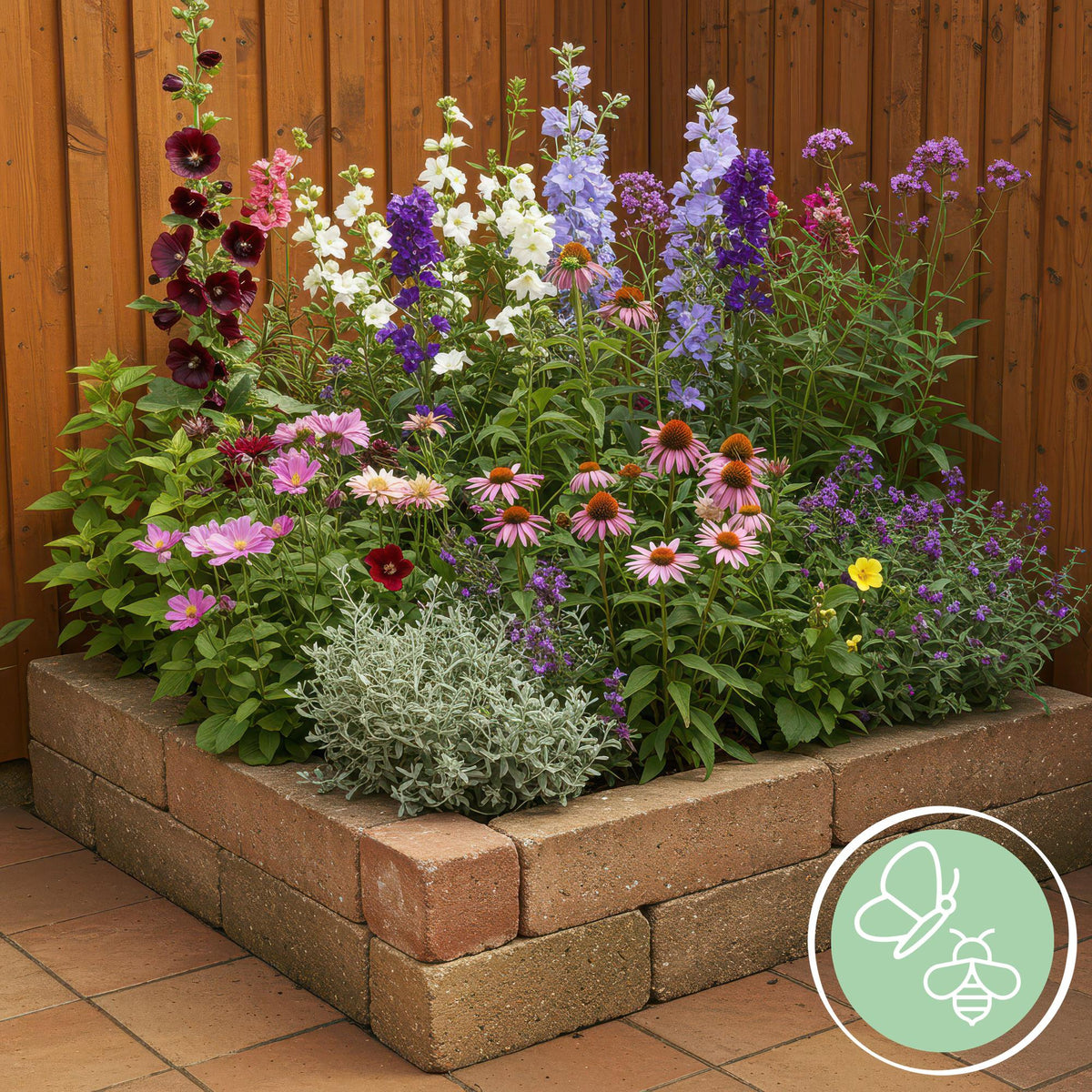 Staudenset – 6 bienen- & schmetterlingsfreundliche Pflanzen – für 1 m² – Verschiedene Blütenfarben – Wenig Pflege – Ø11cm – Mehrjährige Gartenstauden