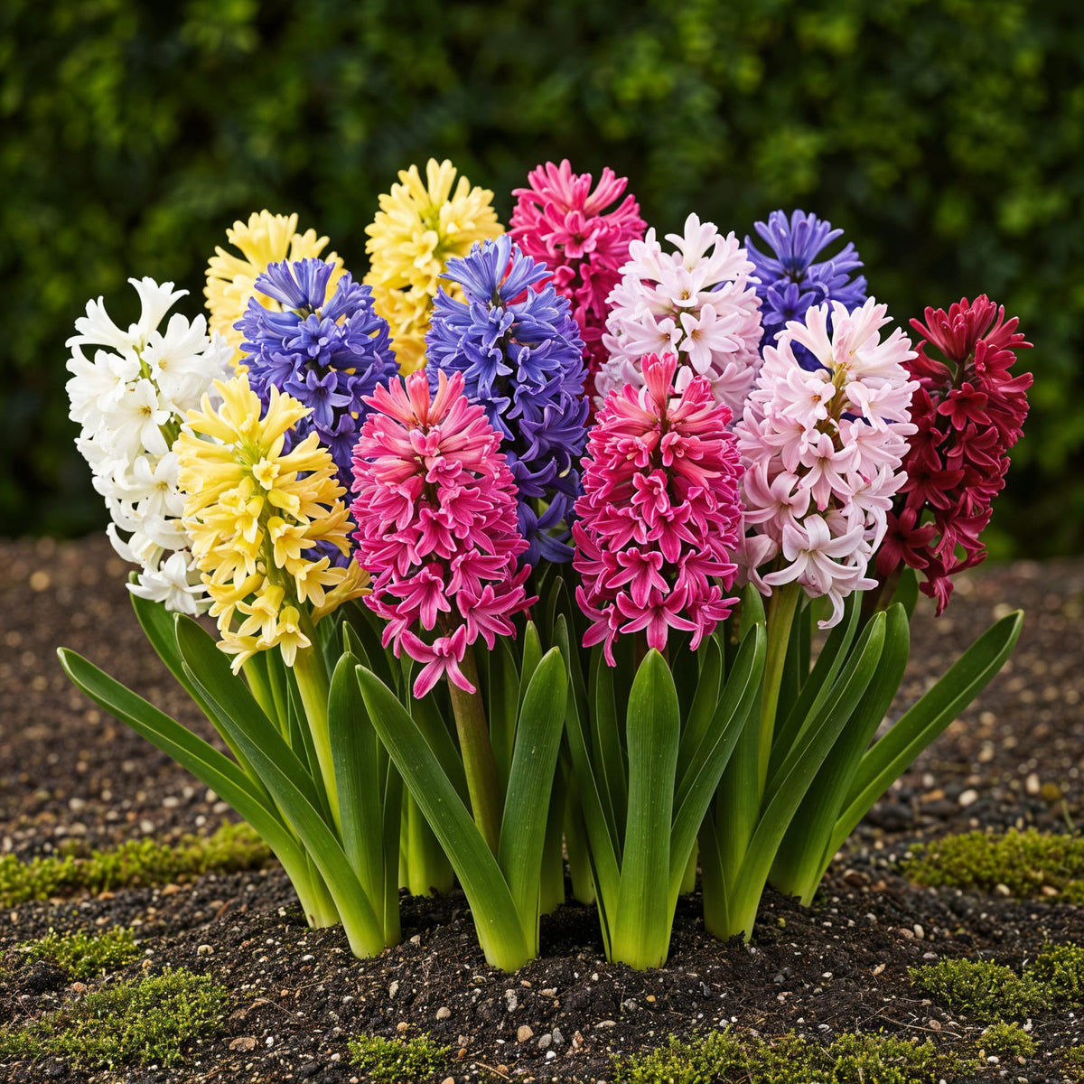 GreenboutiQ - Blumenzwiebeln - Hyazinthenmix - Verschiedene Farben - 10 Stück - Zwiebelgröße 14/15 - XXL Pack 