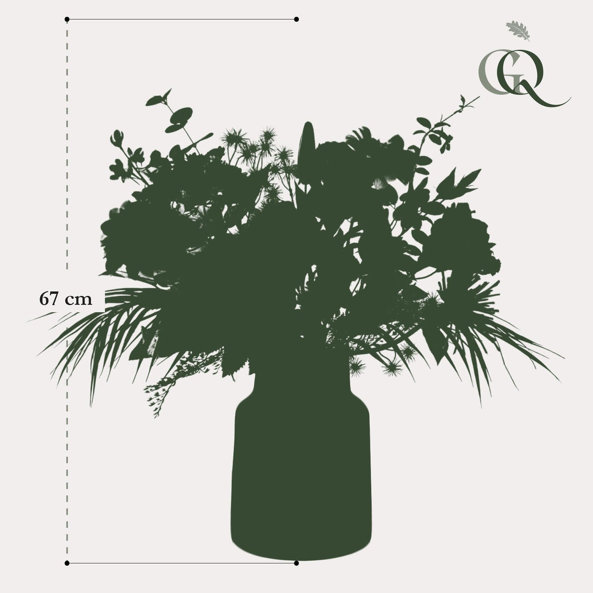 Kunstblumenstrauß - Pretty Powerful - 67cm - Hochwertiges Kunstblumen Bouquet für Wohnzimmer Büro Dekoration 