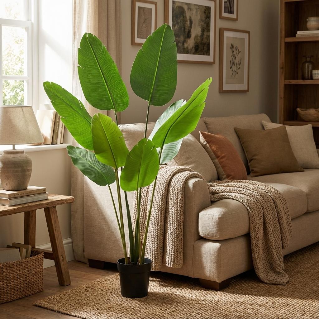 Strelitzia Nicolai Kunstpflanze 155cm – Paradiesvogelblume Deko Pflanze – Pflegefreie Zimmerpflanze für Wohnzimmer Büro & Empfangsbereich - Oasis of Life
