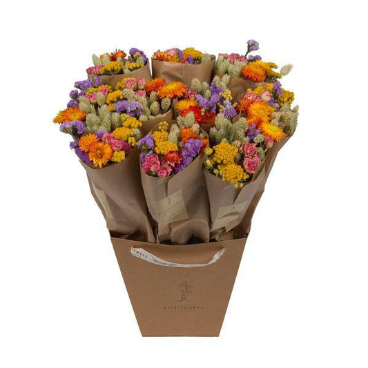 Trockenblumen Strauß Market More Multi – Getrocknete Blumen Deko – Handgebunden – Natürliche Dekoration – Langlebig & Pflegeleicht – 50cm 