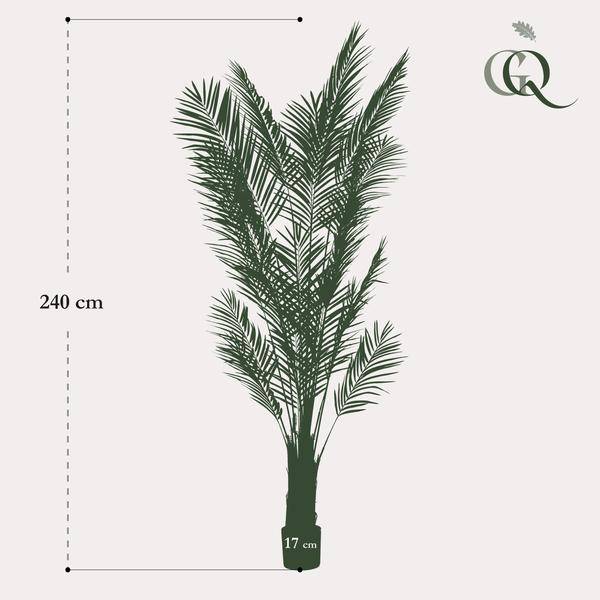 Areca Lutescens Goldpalme – Künstliche Zimmerpflanze – Tropische Palme 240 cm – pflegeleichte Dekoration für Wohnzimmer, Büro & Innenräume 