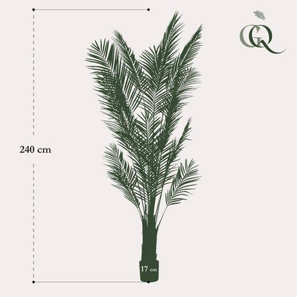 Areca Lutescens Goldpalme – Künstliche Zimmerpflanze – Tropische Palme 240 cm – pflegeleichte Dekoration für Wohnzimmer, Büro & Innenräume 
