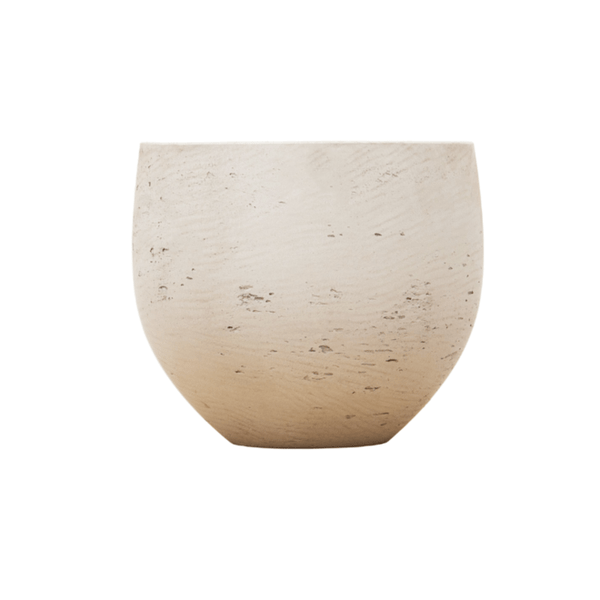 Topf Jumbo Orb Beige Washed – XS – D69cm x H57cm – Runder Pflanzkübel in Steinoptik – Modern & zeitlos – Für große Pflanzen – Indoor & Outdoor 